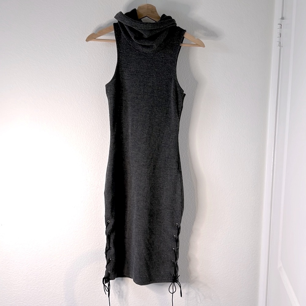 Dark Grey Angl sleeveless midi dress with stretch size small